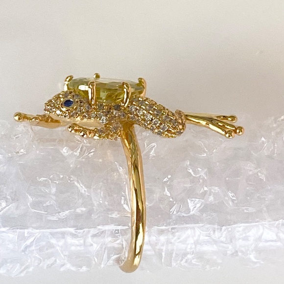 NEW Kate Spade Nature’s Walk Sparkling Frog Pave Ring Sz 6 or 7 - Picture 10 of 11